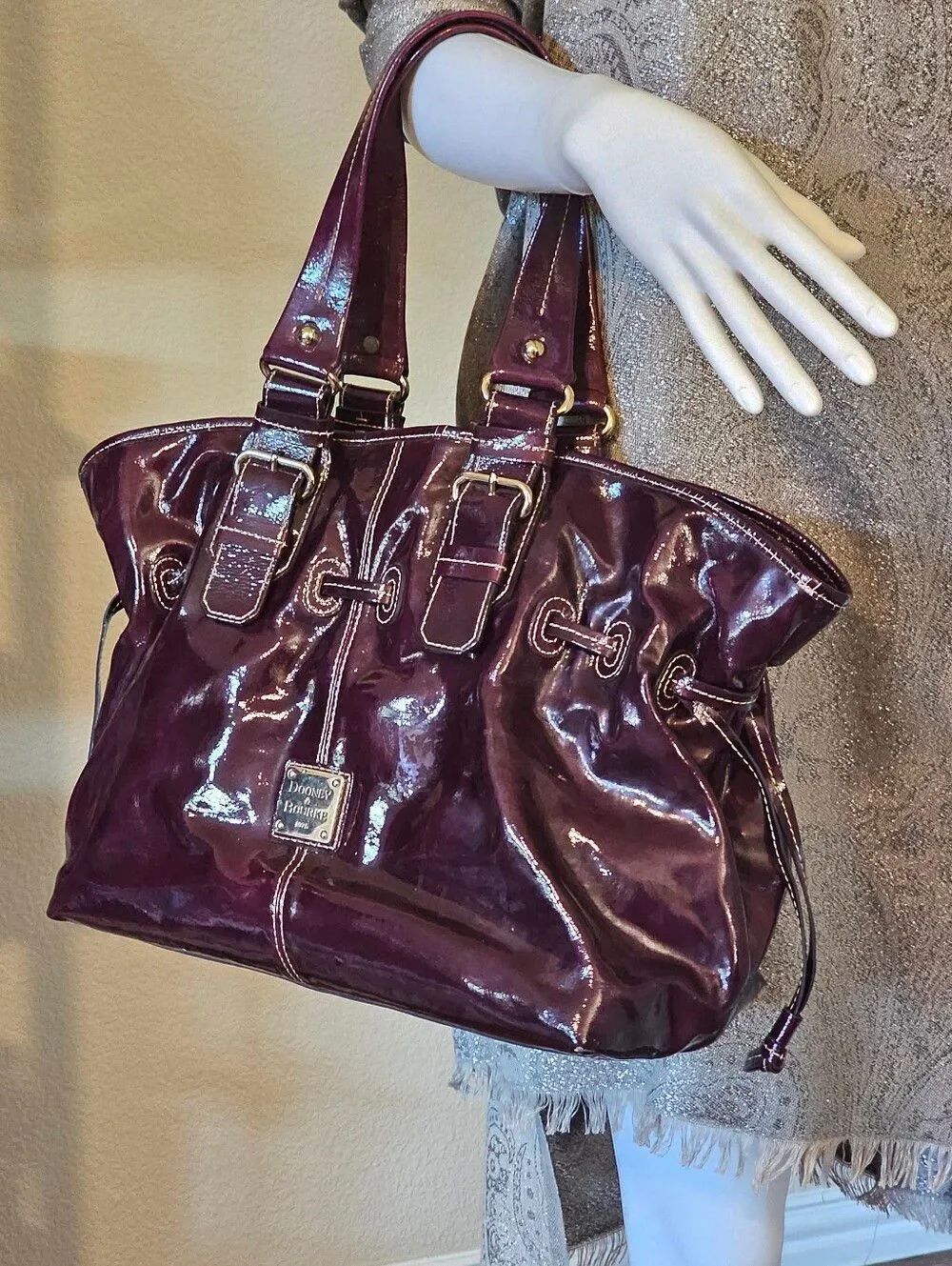 Dooney & Bourke Chiara Tote Patent Leather Handbag